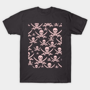 Millennial Pink Pirate Pattern T-Shirt